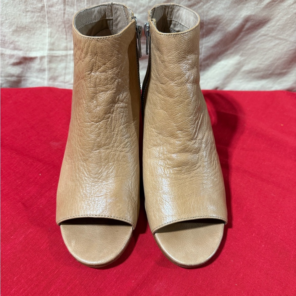 Steve Madden Beige Peep-Toe Booties